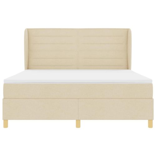 Легло с пружинирана основа с матрак Крем 200 x 180 cm текстил