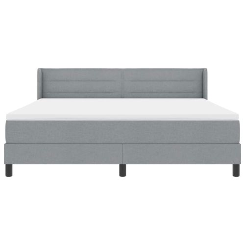 Легло с пружинирана основа Светлосиво 200 x 180 cm текстил