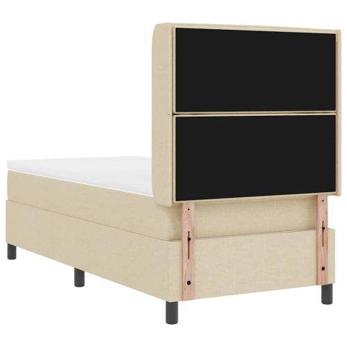 Легло с пружинирана основа с матрак Крем 190 x 90 cm текстил