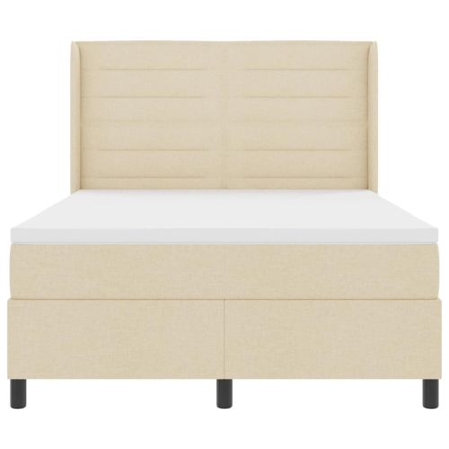 Легло с пружинирана основа с матрак Крем 200 x 160 см текстил