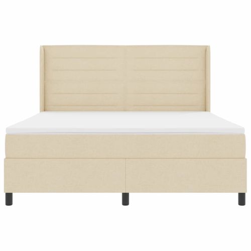 Легло с пружинирана основа с матрак Крем 200 x 180 cm текстил