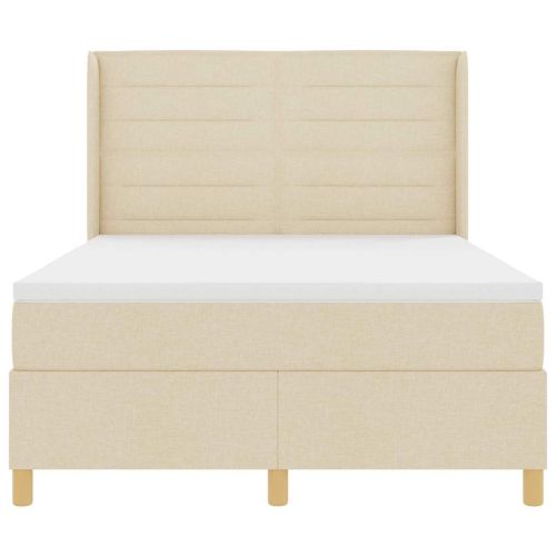Легло с пружинирана основа с матрак Крем 160 x 200 cm текстил
