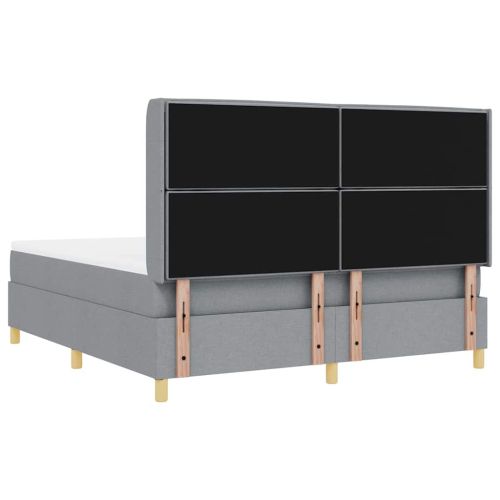 Легло с пружинирана основа Светлосиво 180 x 200 cm текстил