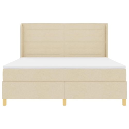 Легло с пружинирана основа с матрак Крем 180 x 200 cm текстил