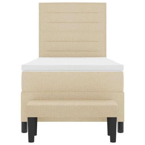 Легло с пружинирана основа с матрак Крем 90 x 190 cm текстил