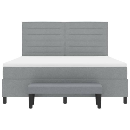 Легло с пружинирана основа Светлосиво 180 x 200 cm текстил