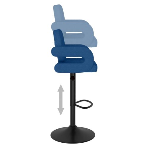 Бар табуретки, 2 бр, сини, текстил
