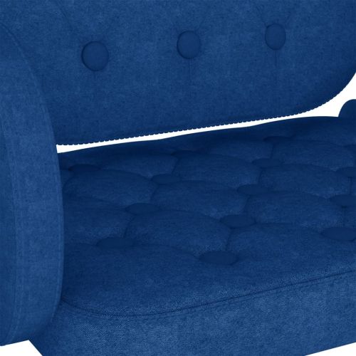 Бар табуретки, 2 бр, сини, текстил