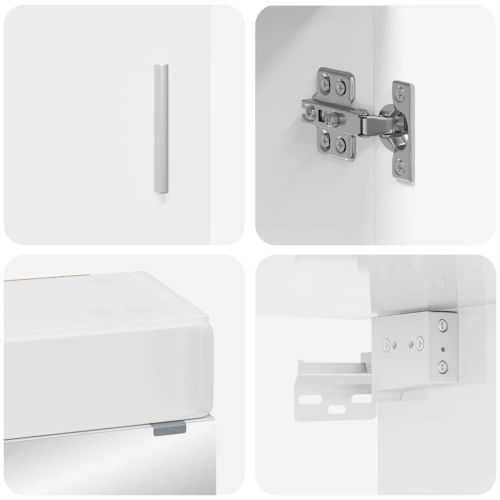 Комплект мебели за баня TULUM Лъскаво бяло Инженерно дърво