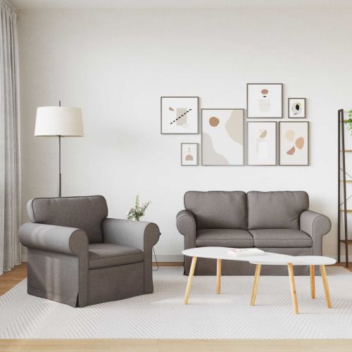 Комплект дивани 2 pcs Таупе 155 x 82 x 80 см текстил