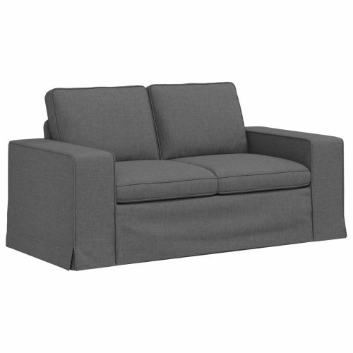 Комплект дивани 2 pcs Тъмен сив 162 x 80 x 82 см текстил