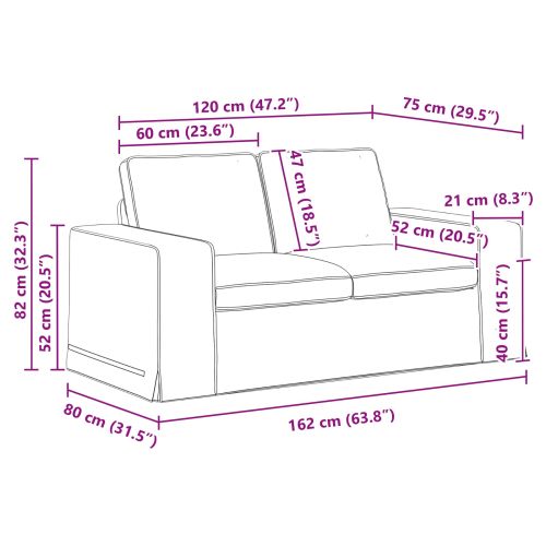 Комплект дивани 2 pcs Тъмен сив 162 x 80 x 82 см текстил