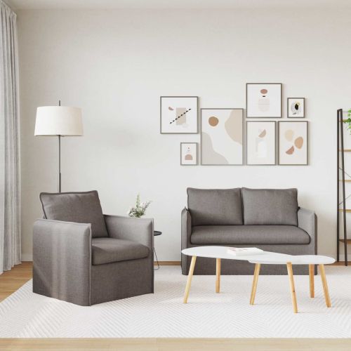 Комплект дивани 2 pcs Таупе 136 x 82 x 85 см Текстил