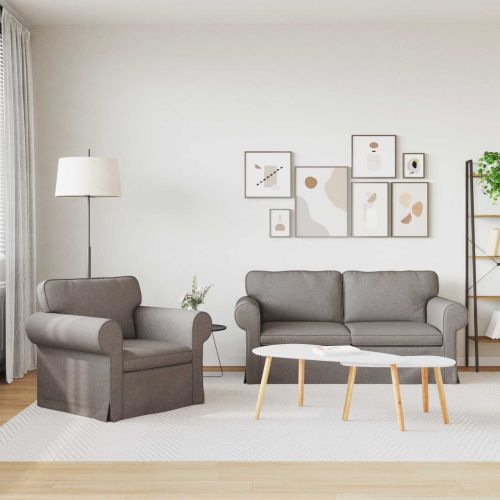 Диван 2 pcs Таупе 175 x 82 x 80 см текстил