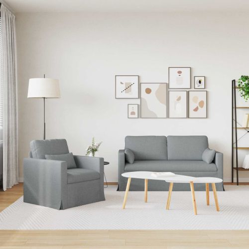 Диван 2 pcs Светлосиво 158 x 78 x 80 см текстил