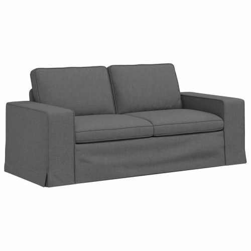 Комплект дивани 2 pcs Тъмен сив 182 x 80 x 82 см текстил