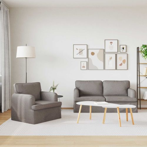 Диван 2 pcs Таупе 162 x 80 x 85 см текстил