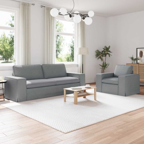 Диван 2 pcs Светлосиво 182 x 80 x 82 см текстил