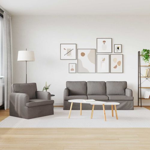 Диван 2 pcs Таупе 144 x 80 x 85 см текстил