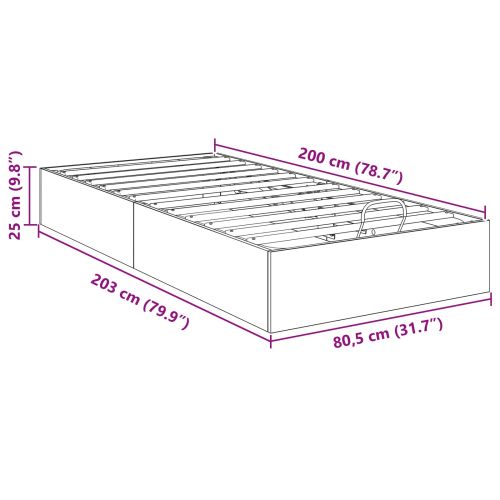 Отоманско легло със съхранение Старо дърво 80,5 x 200 см