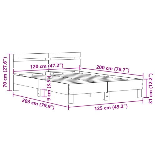 Рамка за легло Старо дърво 120 x 200 cm Инженерно дърво