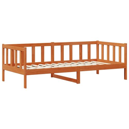 Дневно легло с матрак с таблото Восъчен кафяв и бял 90 x 200 cm