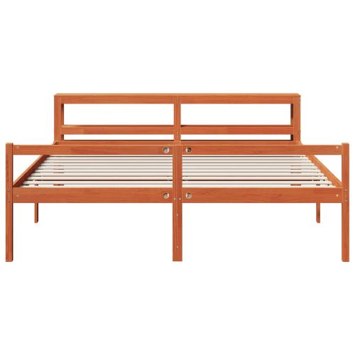 Рамка за легло 2 pcs Кафяво с восъчно покритие Солиден бор