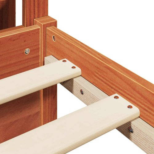 Рамка за легло 2 pcs Кафяво с восъчно покритие Солиден бор