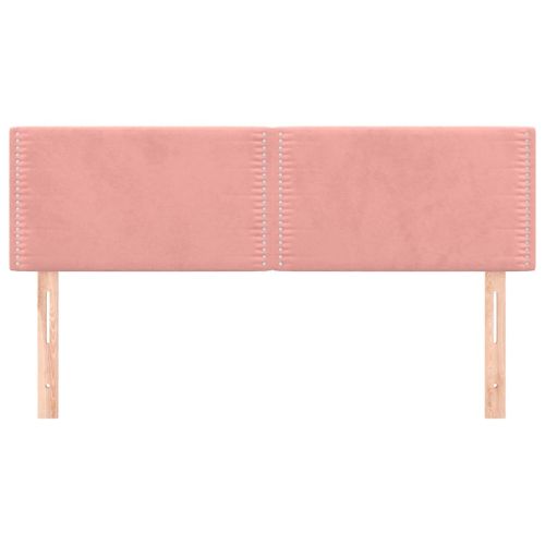 Табла за легло, розова, 144x5x78/88 см, кадифе