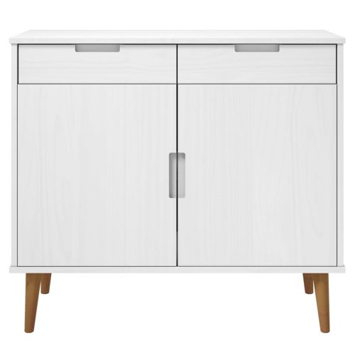 Сайдборд MOLDE бял 90x40x80 см бор масив