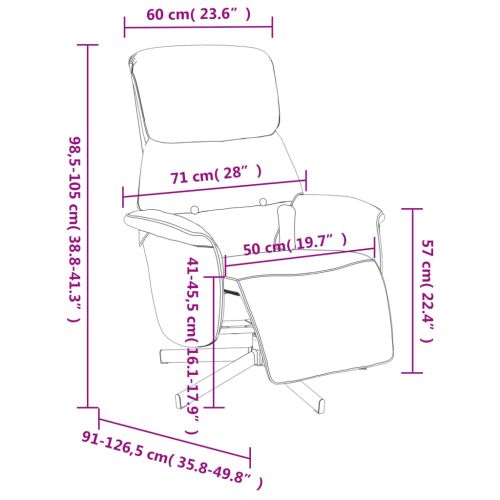 Масажен реклайнер стол с поставка за крака, кафяв, плат