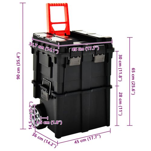 Количка за организиране на инструменти с дръжка 45x36x90 см