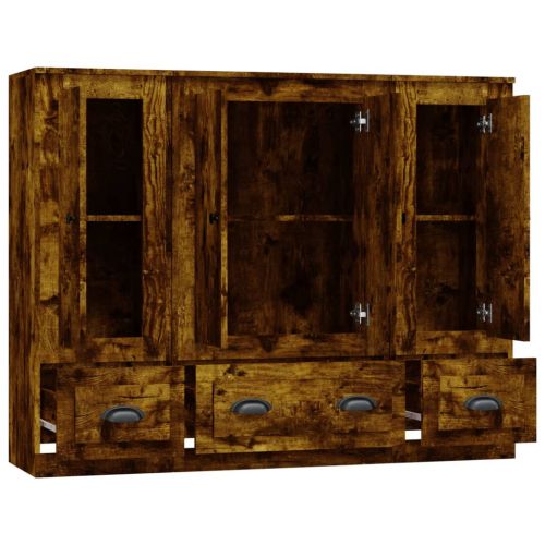 Високи шкафове, 3 бр, опушен дъб, инженерно дърво