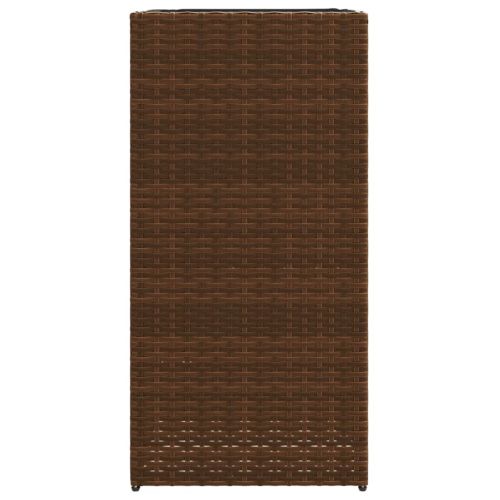 Градински кашпи, 2 бр, кафяви, 40x40x80 см, полиратан