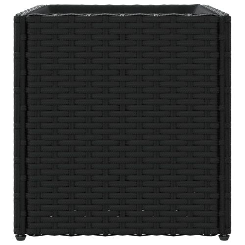 Градински кашпи, 2 бр, черни, 36x30x32 см, полиратан