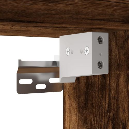 Комплект мебели за баня от 2 части, опушен дъб, инженерно дърво