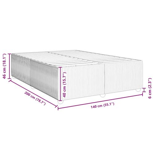 Рамка за легло без матрак, тъмносива, 140x200 см, плат