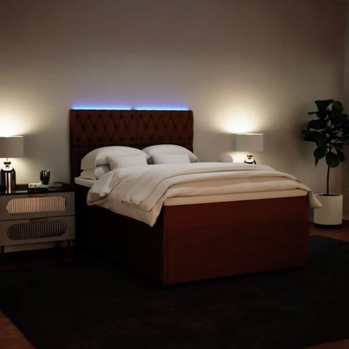 Боксспринг легло с матрак, розова, 140x190 см, кадифе