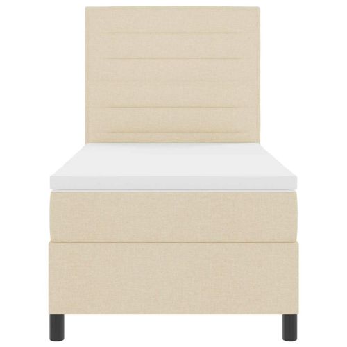 Легло с пружинирана основа с матрак Крем 80 x 200 cm текстил