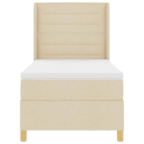 Легло с пружинирана основа с матрак Крем 80 x 200 cm текстил