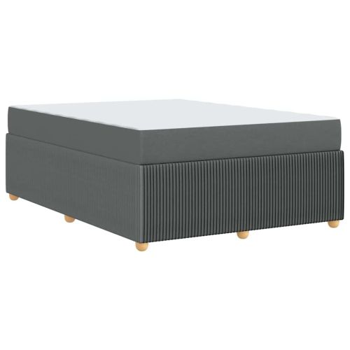 Рамка за легло с матрак Тъмен сив 140 x 200 cm текстил