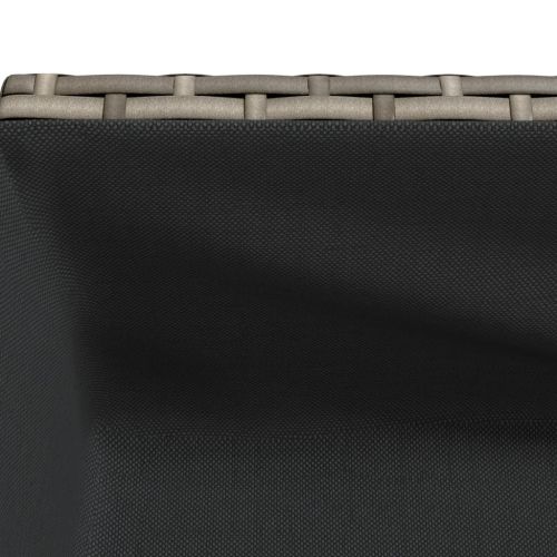 Градински плантер с рафт, сив, полиратан