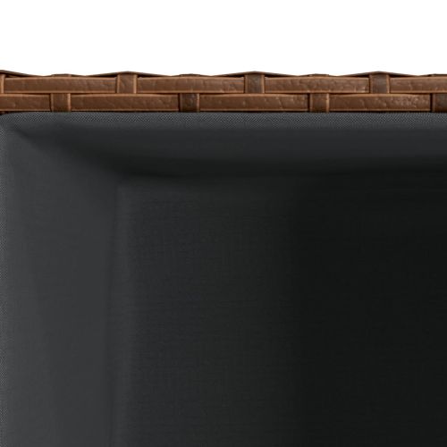 Градински кашпи 3 бр кафяв полиратан