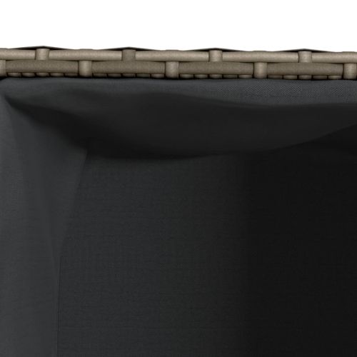 Градински плантер, сив, 36x30x32 см, полиратан