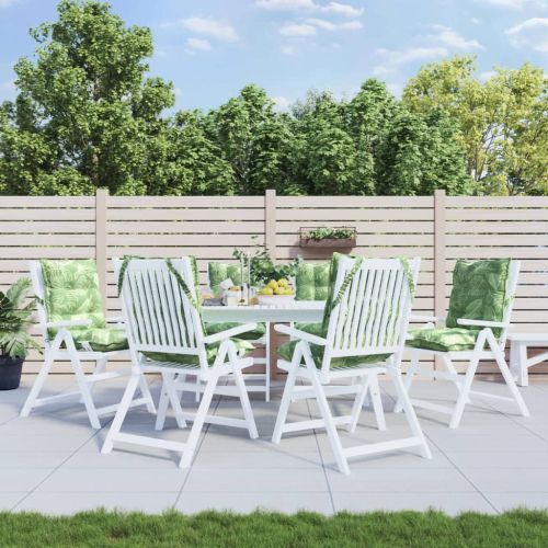 Възглавници за стол ниска облегалка 6 бр на листа Оксфорд плат