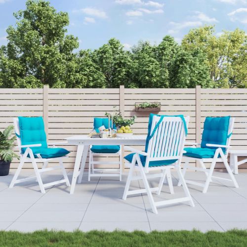 Възглавници за стол с ниска облегалка 4 бр тюркоаз Оксфорд плат