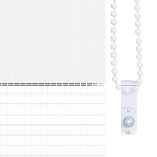 Зеброва щора бял 40x230 см ширина на плата 35,9 см полиестер