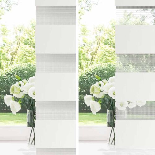 Зеброва щора бял 75x230 см Ширина на плата 70,9 см Полиестер