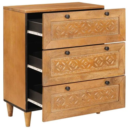 Служебен шкаф Светлокафяво 60 x 33 x 75 cm мангово дърво масив