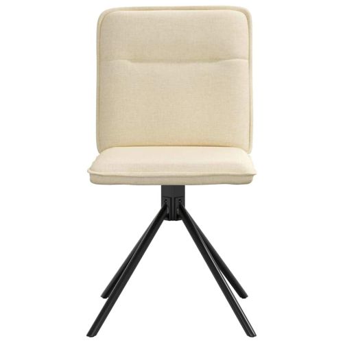 Трапезни столове, 2 бр, кремави, текстил